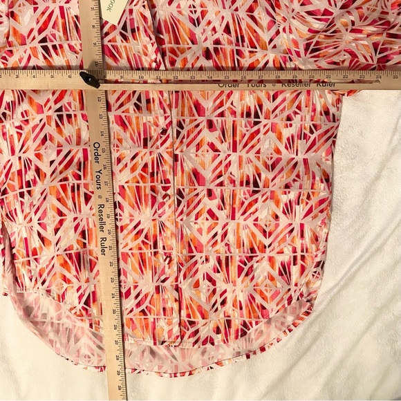 Ramy Brook Melina Button Down Top Collared Shirt Women’s S Pink Orange Blouse - Picture 5 of 9